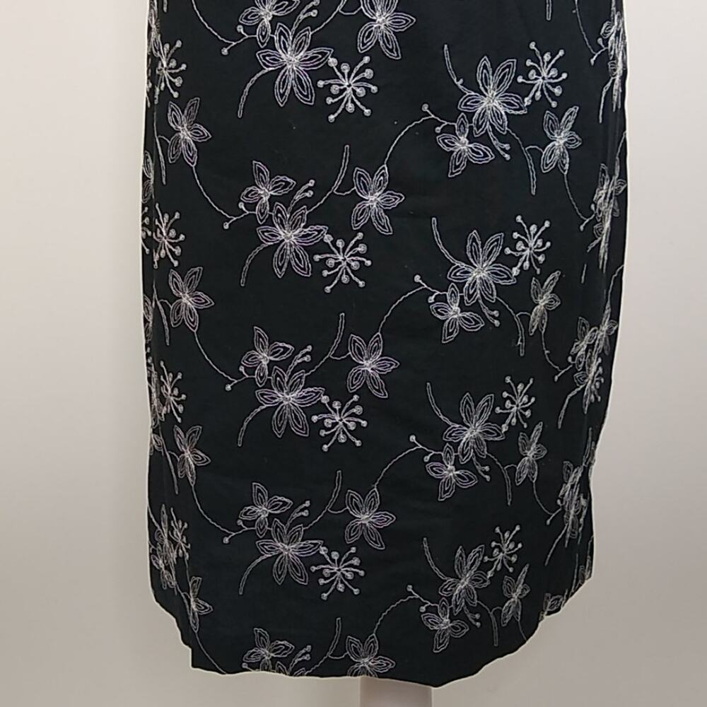 Barbara Lesser Floral Embroidered Sheath Dress Lg - Picture 3 of 9